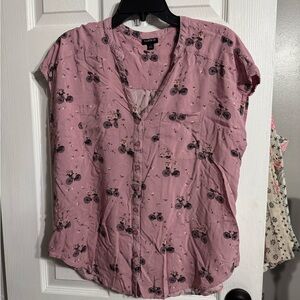Torrid Pink Bicycle Print Women's Top